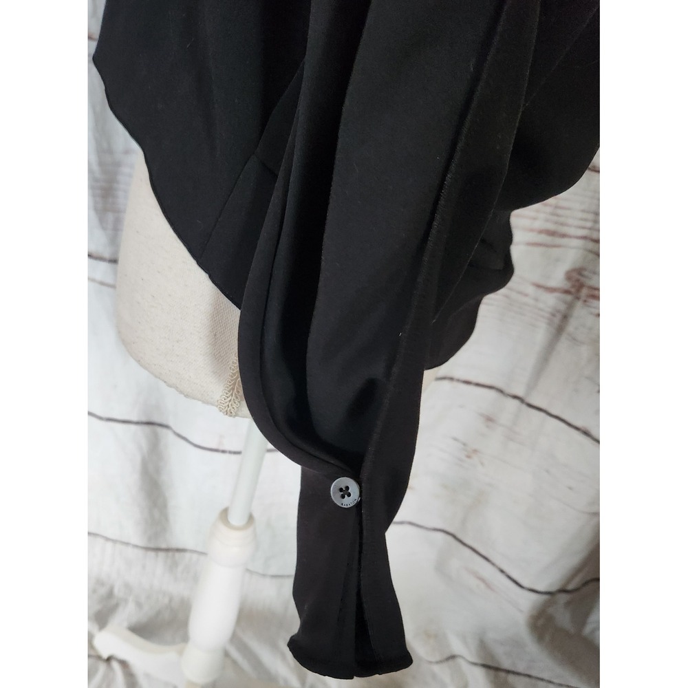Babaton Aritzia Black Draped 
Long Sleeve Blouse Size Small - Picture 5 of 6